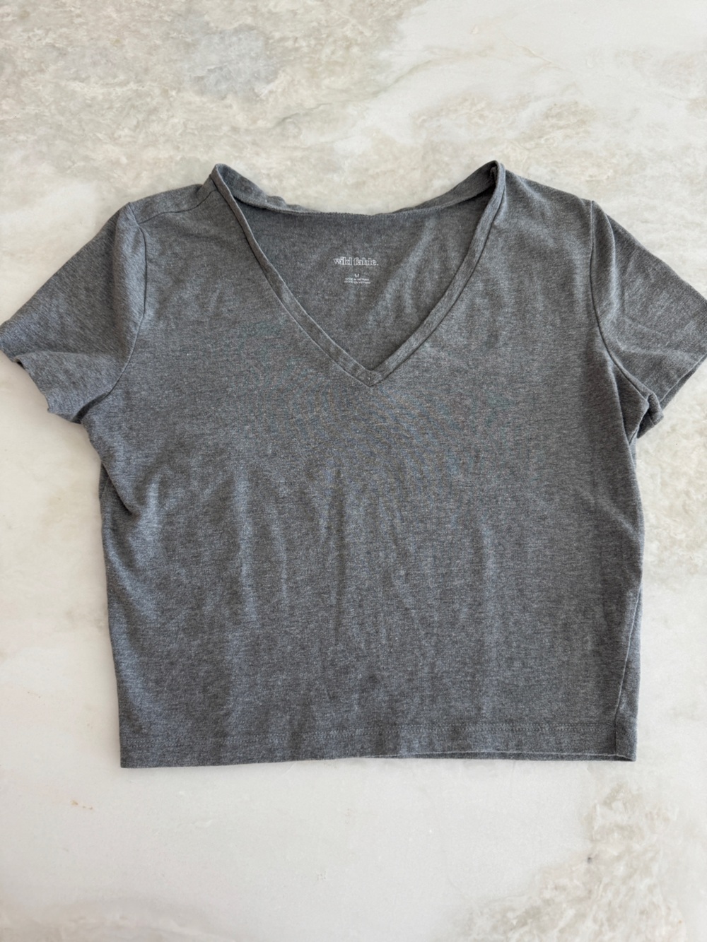 wild fable Gray V-Neck Short Sleeve Tee